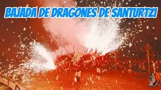 BAJADA DE DRAGONES DE SANTURTZI, ESPECTACULO DE PIROTECNIA, FIREWORKS & PYROTECHNICS.