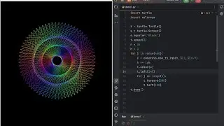 Creating a Hypnotic Multicolour Star Pattern With Python Turtle! ✨🎨