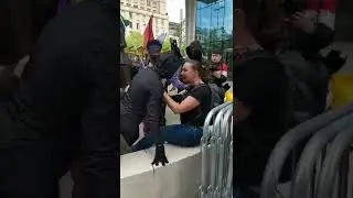 Antifa manhandled a trans critical feminist in Manchester protest at a statue of a suffragette