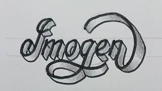 How To Draw 3d Calligraphy Name For Beginners Easy / Drawing Art On Paper Step By Step 18