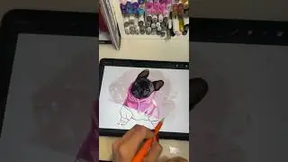 От эскиза до готовой работы ✅ #рисование #illustration #digitalart #digital #digitalartist #dog