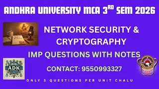 Network security cryptography AU MCA imp questions Elective subject