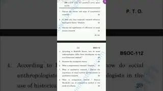 BSOC 112 All previous year question papers june and December 2023| IGNOU sociology classes # shorts