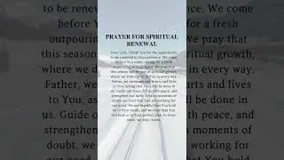 PRAYER FOR SPIRITUAL RENEWAL