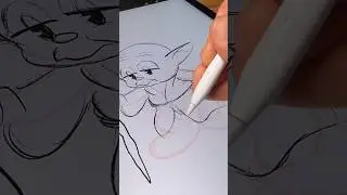 How to draw Yoda in the 1930s rubberhose old cartoon style #yoda #starwars #cuphead #drawingtutorial