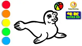 SEAL Drawing : How to Draw A SEAL EASY for Kids Step by step | Enjoy Drawing