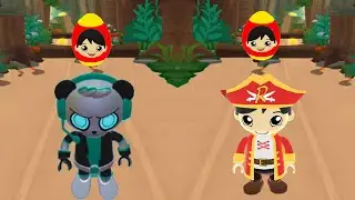 COMMODO RYAN WITH PATROL CAR AND SPY ROBO PANDA RACE