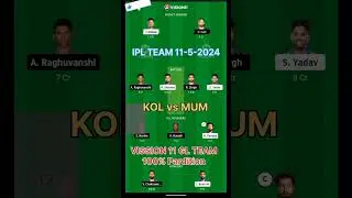 KOL vs MUM VISSION 11 TEAM my 100% Pardition GL TEAM #short trending# #ffshorts  Fantasyguru25#