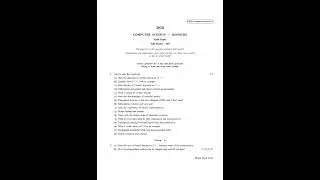 CU 2020 ● B Sc  Honours ● Computer Science ● Part III Paper VI ● Question Paper