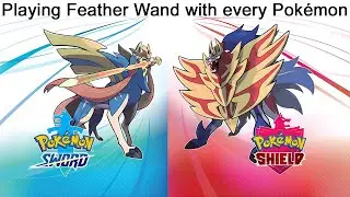 Pok&eacute;mon Sword/Shield - Playing Feather Wand with every Pok&eacute;mon - Part 1 (Grookey-Wooloo)