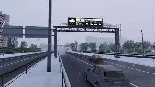 ETS2 1.49 Rusmap. Russian winter traffic information - Happy New Year edition.