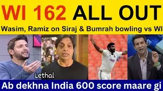 Pak Media crying on Siraj, Bumrah bowling WI poor batting today vs IND | Ramiz Speaks, Shoaib Akhtar