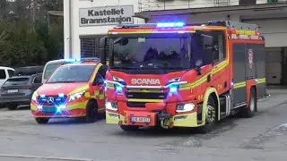 Oslo fire department responding at Kastellet | Brannvesen p&aring; utrykning i Kastellet i Oslo