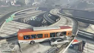 10 minutes of GTA 5 NPCs driving off an overpass