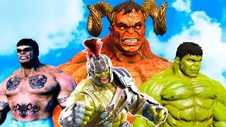 HULK LUCIFER vs HULK MUSCLE, GREY HULK AVENGERS, HULK RAGNAROK - WORLD HULK WAR - EPIC SUPERHEROES