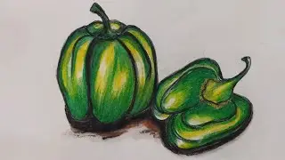 how to make realistic Capsicums (water aqua colour)# capsicums drawing