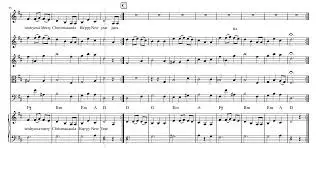 We wish you a merry christmas - String quartet +Piano + voice / sheet music - partitura