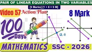 100 Days Action Plan/Video No. 57/Pair of linear equations in two variables/8 marks graph explained