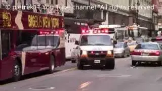 NYPD responding police car in heavy traffic New York Manhattan 2015 HD &copy;