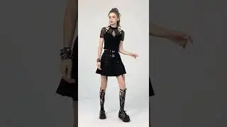 Henrietta Black Pleated Gothic Mini Skirt by Dark in Love - KW234