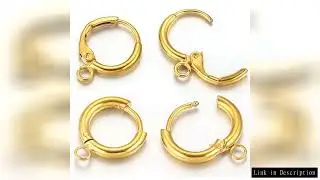 10pcs Stainless Steel Round Earrings Hooks Clasps Earring Post Components Parts Ear Ring for Making