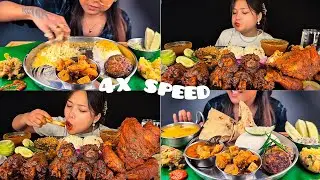 ASMR: Eating 1KG SPICY MUTTON NALLI CURRY 1KG WHOLE Panipuri Channa Chaat masala mukbang