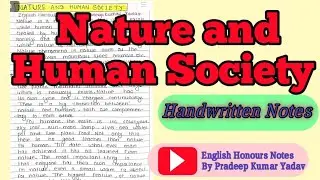 Nature and Human Society #nature and#literature