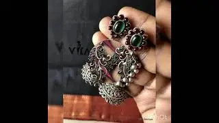 beautiful silver oxidized earrings