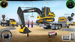Grand Snow Excavator Simulator - Android Gameplay ⛩️ City Construction JCB Excavator 3D 🚧
