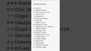 20 korean text slangs.