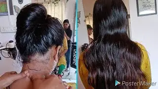Very Long Hair Heavy Hair Oil massage and Oily Hair Hair style