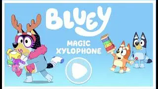 (Bluey, Bingo, and their dad Bandit are playing Magic Xylophone Dance Freeze online game!) #bluey