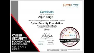 #shorts Cyber Security Foundation || csfpc certificate #Shorts