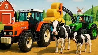 🚜 Tractor Farm Tour &ndash; Feeding Chickens, Dairy Cows & Goats | Realistic Farm Work