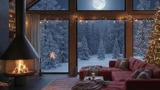 🎄Gentle Piano Melodies in Cozy Winter Cabin | Fireplace Sounds & Snow Ambience