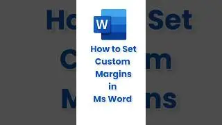 How to Set Custom Margins🤔❓️ in MS Word #msword #shorts #word