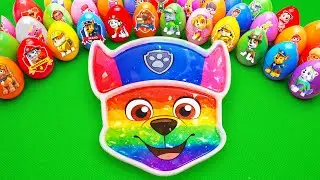 Satisfying ASMR | Making Rainbow CHASE PAW Patrol Bathtub by Mix SLIME in Rainbow Eggs CLAY Coloring