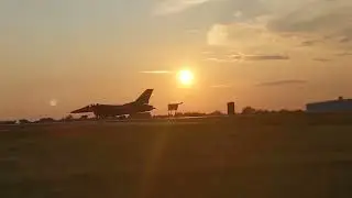 F-16 sunset takeoff. Tulsa, Oklahoma, 5-24-2023. Air National Guard, 138th Fighter Wing.