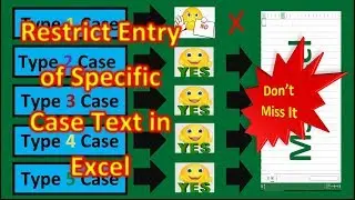 Restrict Upper Case, Lower Case or Proper Case Entry in MS Excel without VBA