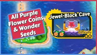 Jewel-Block Cave - All Purple Flower Coins & Wonder Seeds + Flagpole - Super Mario Bros. Wonder