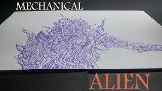 Mechanical Alien - Ballpoint Pen Drawing