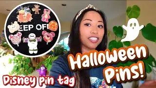 Sharing my HALLOWEEN PINS! Disney Pin Tag🏷 #disneypins #disneypintrading #disney