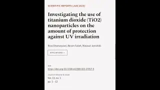 Investigating the use of titanium dioxide (TiO2) nanoparticles on the amount of prote... | RTCL.TV