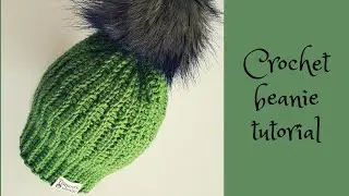 Crochet beanie STEP BY STEP / opposit wave stitch