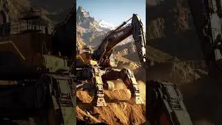 Giant Spider Excavator Working on Mountain &mdash; Bigger than Normal Machine