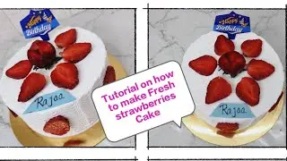 Tutorial on How to make fresh 🍓 strawberry cake #subscribe #cakedecorating #like #strawberrycake