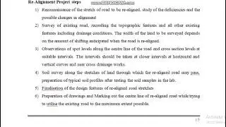 STEPS IN RE ALIGNMENT PROJECT