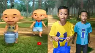 Tiru Aksi Upin Ipin || Libur Sekolah Upin Ipin Berkunjung Ke Kebun Karet 