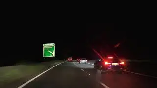 Night Drive On The A38 From Plymouth To M5 Motorway Junction 31, Exeter, Devon, England