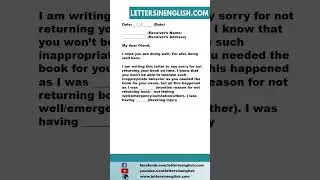 Apology Letter to Friend for Not Returning Book
